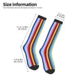 thumbnail image 2 of KLL Yellow Blue Mexican Blanket Stripes Print Cool Socks Men's Women's Crew Socks Funny Crazy Novelty Stockings, 2 of 6