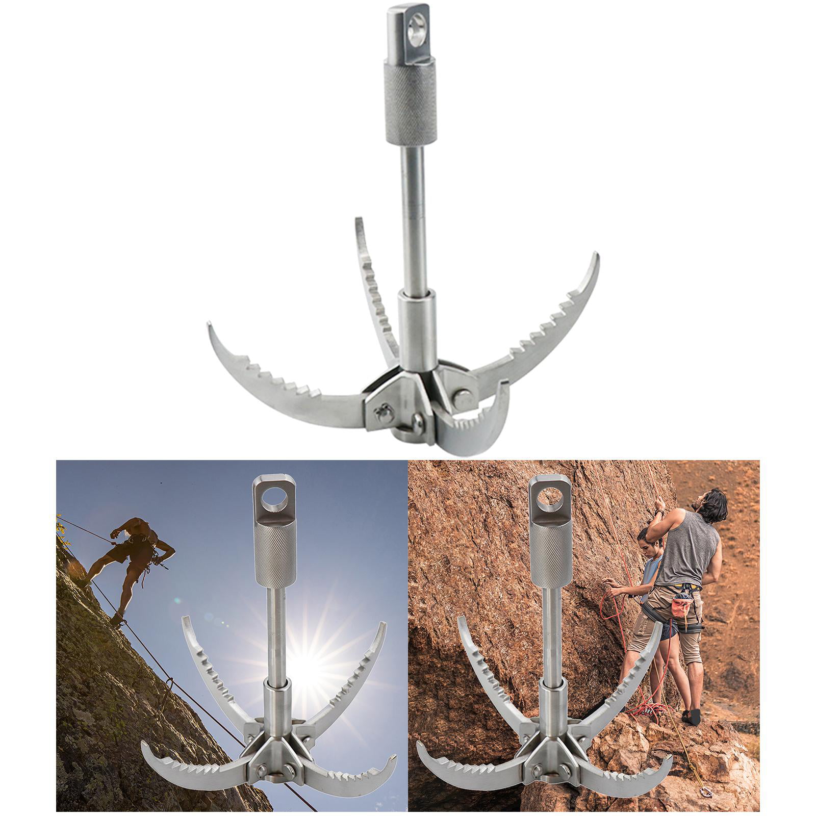 HANYIER Stainless Steel Gravity Grappling Hook - Multi-Functional Tool For  Rock Climbing