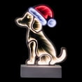 thumbnail image 4 of Northlight LED 3D Christmas Dog with Santa Hat Infinity Mirror - 8", 4 of 7