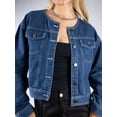thumbnail image 2 of DARING DIVA Women's Elegant Stylish Duster Coat with Buckle Closure XS Blue, 2 of 6