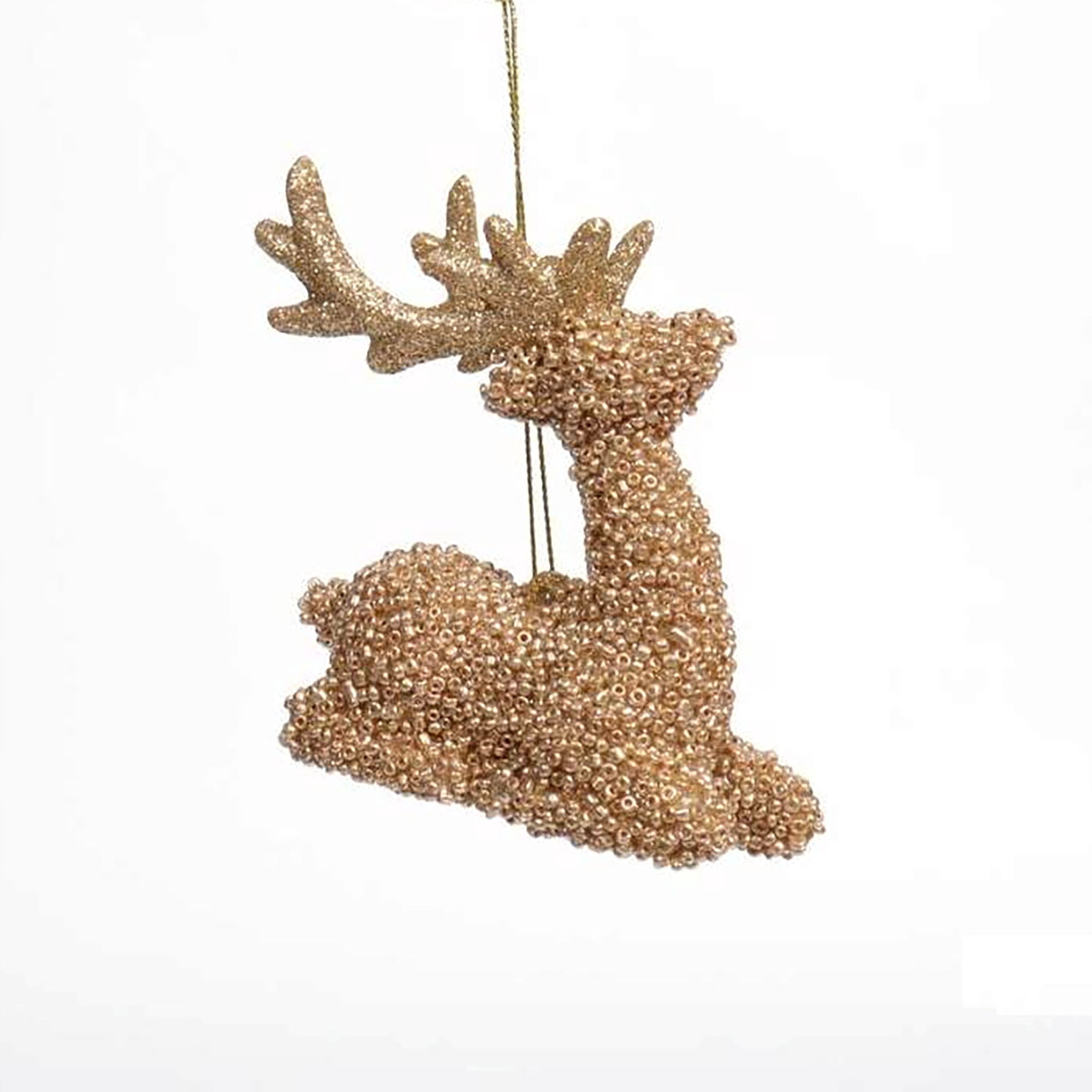 Gold Bead Deer Christmas Ornament, 3.5", by Holiday Time