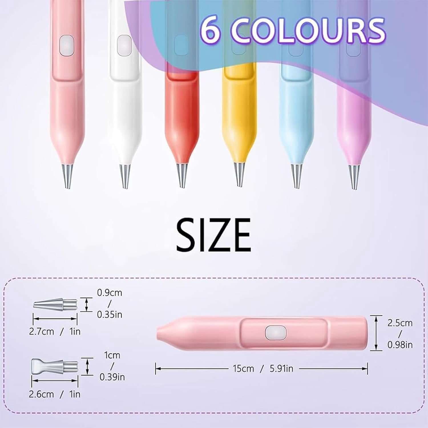 EzyPen - Electric Diamond Painting Pen with Vacuum Technology, IPX5 Waterproof Painter Diamond Art Pens Tools with 2 Replacement Tip & Tray, Adjustable Suction Mode, DIY Art Tool Kits