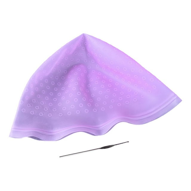 Reusable Highlights Hat Foldable Bright Color Soft Silicone Hair Dyeing Cap for Home
