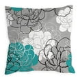 thumbnail image 2 of Husfou 4pcs Linen Pillow Covers 18x18 inch Turquoise and Grey Decorative Throw Pillow Case for Couch Modern Daisy Cushion Cover for Home Sofa Bedroom Decor, 2 of 9