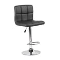 thumbnail image 1 of Taburete de bar Macarena con respaldo alto y base de metal moderno Negro, 1 of 8