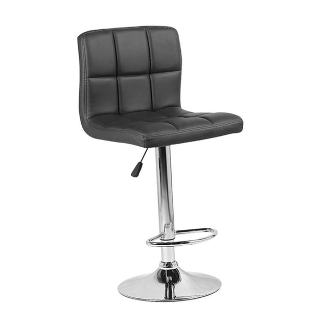 Taburete de bar Macarena con respaldo alto y base de metal moderno Negro