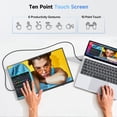 thumbnail image 3 of Portable Monitor Touchscreen 15.6" FHD 1080p, Travel Monitor with Built-in Battery & Kickstand & Speakers, HDMI USB C External Portable Monitor for Laptops, PC, Mac, Xbox, Switch, and PS5/4, 3 of 10