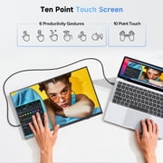 Portable Monitor Touchscreen 15.6 FHD 1080p, Travel Monitor with Built-in Battery & Kickstand & Speakers, HDMI USB C External Portable Monitor for Laptops, PC, Mac, Xbox, Switch, and PS5/4