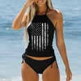 thumbnail image 2 of YUIVH Women's Bikini Sets High Neck Tropical Women's Swimwear Tankini 2 Piece Swimsuit Backless Printing Bathing Suits Sexy Vacation Beach Wear Womens Bathing Suits Beach Wear, 2 of 4