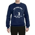thumbnail image 2 of Wild Bobby, Can't Work Today My Arm Is In A Cast, Fishing, Unisex Crewneck Graphic Sweatshirt, Navy, XX-Large, 2 of 5