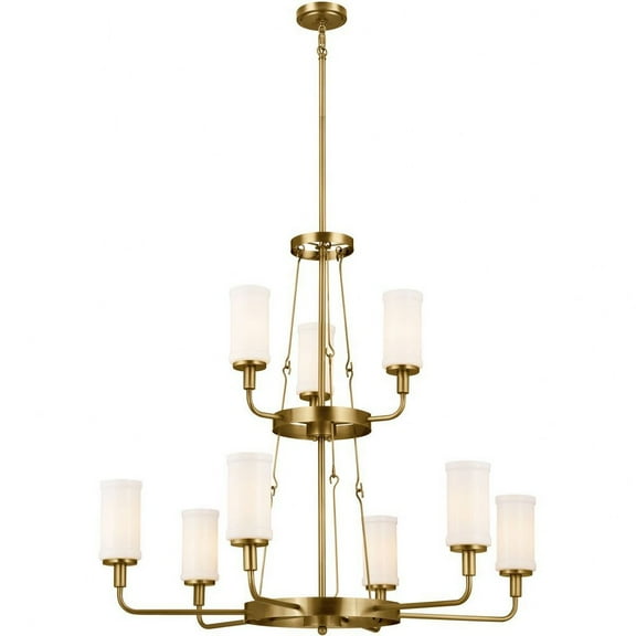 9 Light 2-Tier Chandelier In Homestead Style-37.25 Inches Tall And 39.75 Inches Wide-Natural Brass Finish    -Traditional Installation Kichler