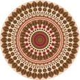 thumbnail image 1 of Ahgly Company Indoor Round Patterned Mahogany Brown Area Rugs, 3' Round, 1 of 6