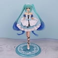 thumbnail image 3 of 20 cm nueva figura de anime Hatsune Miku cosplay Cenicienta linda chica falda azul pelo largo verde PVC acción modelo niña cumpleaños, 3 of 4