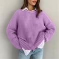 thumbnail image 5 of Womens Sweaters Fall Oversized Chunky Knitted Pullover Sweater Casual Long Sleeve Crewneck Cute Sweaters M, 5 of 8