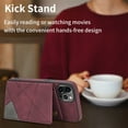 thumbnail image 3 of SaniMore for iPhone 13 Pro Max 6.7" PU Leather Case RFID Blocking, Back Magnetic Button Flip Wallet Cover Built-in Card Slot & Multi-Angle Kickstand Ultra-Thin Full Body Protective Shell, Winered, 3 of 8