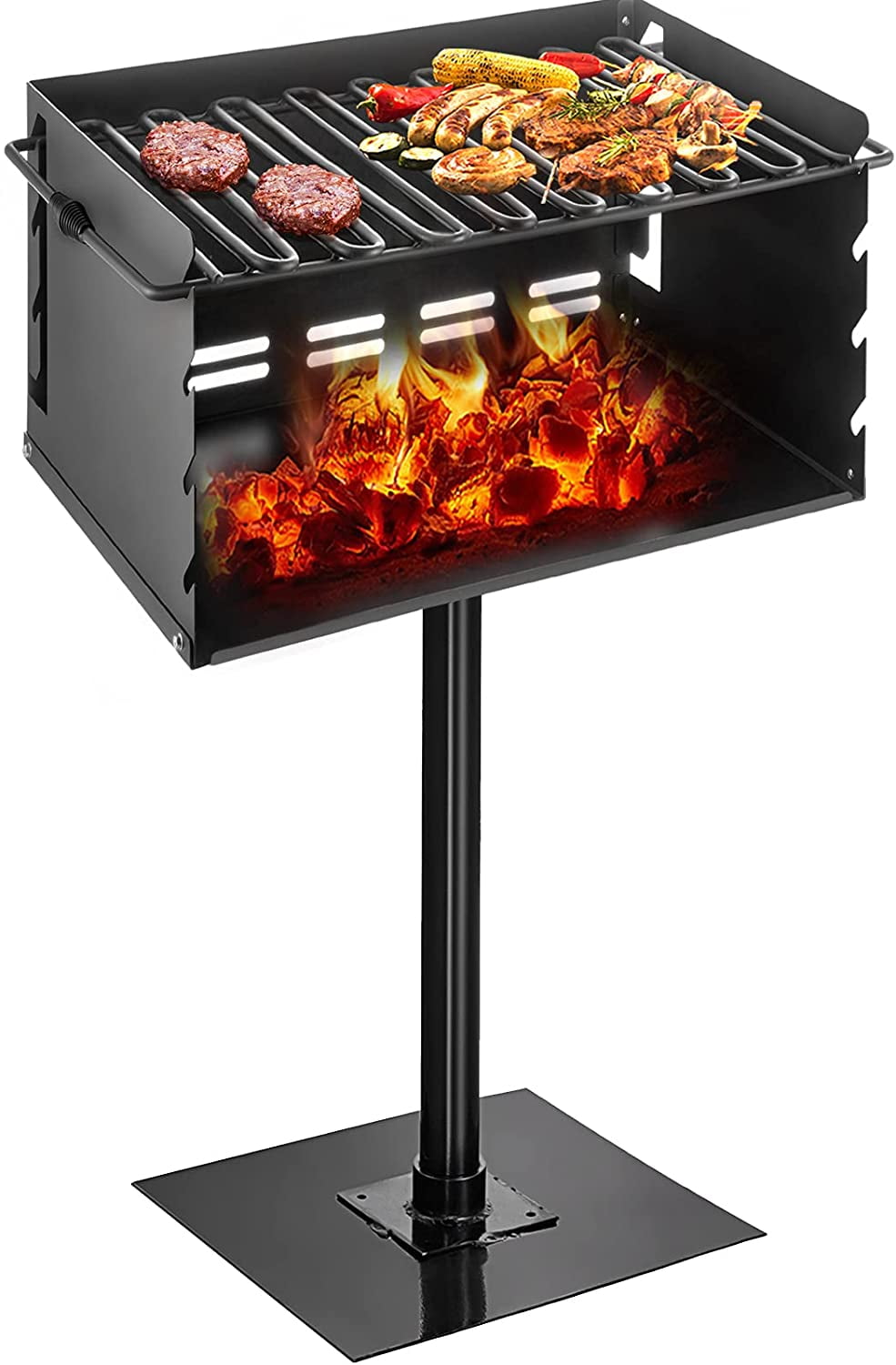 VEVOR Outdoor Park Style Grill 20x14 inch with Base Plate Park Style