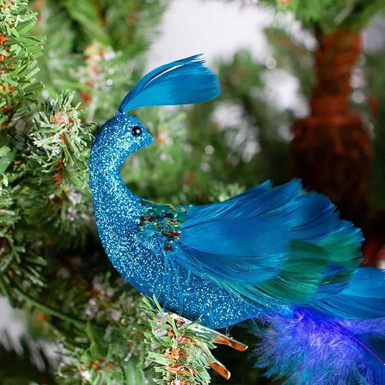 Three Dimensional Peacock Christmas Tree Decoration 11 Artificial Feather  Birds Christmas Tree Wreaths Garland Decorations 