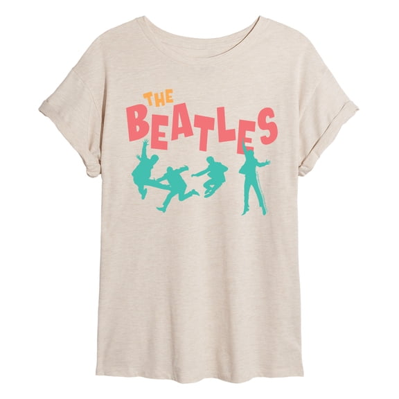 The Beatles - Jumping Silhouettes - Juniors Oversized Graphic T-Shirt