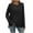 Black, variant on kpmatpey Womens Shirts Crewneck Long Sleeve Striped Side Split Tees Loose Casual Fall Winter Tops
