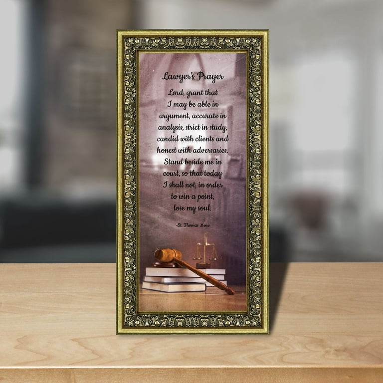 Law School Gifts for Lawyer, Lawyer Gifts for Women, Law Office Art,  Attorney Gifts for Men, Gift for Law Student, Law school Graduation Gifts,  St Thomas Moore Lawyer's Prayer Office Decorations, 6444 