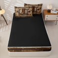 thumbnail image 4 of jejeloiu Rustic Cowboy Boot Zipper Twin Comforter Sets with Fitted Sheet and 2 Pillowcases Kids,Wooden Star Print Zipper Bedding Set,Reversible,4 Pieces, 4 of 7