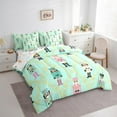 thumbnail image 3 of jejeloiu Christmas Nutcracker Soldier Bedding Comforter Set 7pcs,Western Festival Queen Bedding Sets,Green Gold Pink Queen Sheet Sets For Girls,,Microfiber Bedroom Decor Reversible, 3 of 8