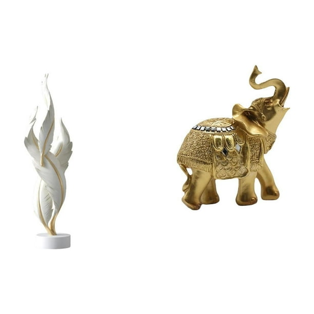 Figura decorativa,Escultura de plumas para escritorio,oficina,decoración del hogar,Figura decorativa de escritorio para decoración de mesa del hogar,Figura de escritorio,Estante de estatua de