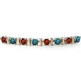 thumbnail image 4 of Gem Stone King 925 Silver and 10K Yellow Gold Red Garnet and Blue Diamond Bracelet for Women | 2.56 Cttw | Gemstone January Birthstone | Round 4MM | Adjustable up to 9 inch, 4 of 7