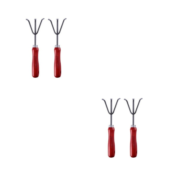 4-Piece Small Hand Cultivator Set for Weeding, Soil Turning, Gardening Tools for Plant Care and Yard Maintenance