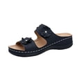 thumbnail image 2 of Jamicy Wedge Slippers for Women Dressy Slip On Comfortable Summer Breathable Shoes Floral Platform Slides for Casual Walking, 2 of 5