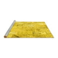 thumbnail image 2 of Ahgly Company Machine Washable Indoor Square Patchwork Yellow Transitional Area Rugs, 7' Square, 2 of 4