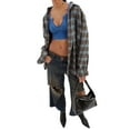 thumbnail image 3 of Nituyy Women Long Sleeve Shirt Contrast Color Ribbed Pullover Crop Tops, 3 of 7