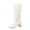 White Boots, variant on hopeusnice Square Toe Chunky Heel Knee High Boots Women Leather Stretch Boots for Daily Wear Black 36