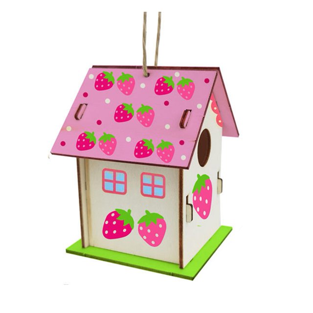 Diy Birds House Kit para niños Birdhouse de madera con pinturas para actividades en el hogar