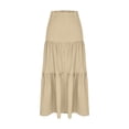 thumbnail image 6 of Maxi Flowy Skirts for Women Summer High Waisted A Line Tiered Pleated Cute Boho Long Skirt, 6 of 7