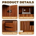 thumbnail image 5 of 66.8" Brown Wood TV Stand with Drawer and Cabinet for 75" TV, Mid Century Modern Media Console with Cable Management for Living Room Bedroom, 5 of 9