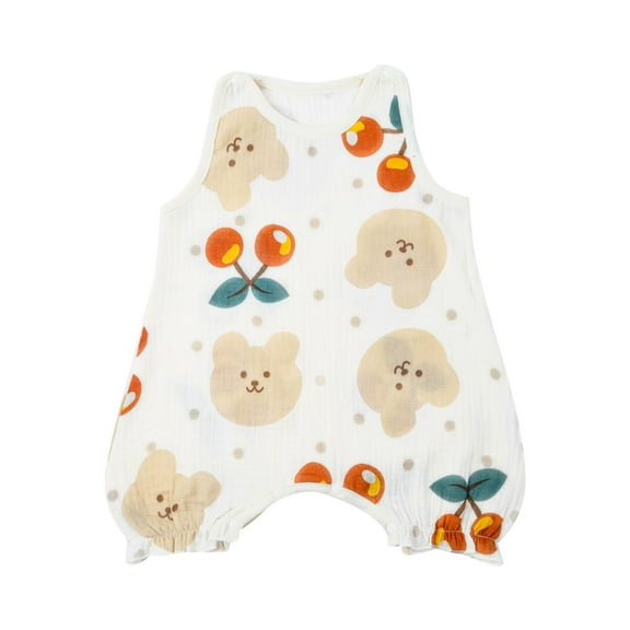 KVPLBQFD Burgundy Suit for Boys Baby Onesies 3-6 Months Boys Cute Animal Print Sleeveless 1 Pieces Thin and Open Romper Pure Organic Cotton Organic Cotton 3 Month Baby Girl Clothes