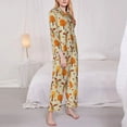 thumbnail image 3 of Wukai Autumn Maple Leaf and Deer Print Women's Pajama Set,PJ Set,Lounge Sets For Women Soft Long Sleeve Sleepwear Comfort and Style-Large, 3 of 7