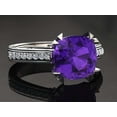 thumbnail image 6 of HeartsAndYou 1.7ct Natural Cushion Purple Amethyst & Diamond Ring Accent 14k SOLID White Gold, 6 of 9