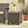 thumbnail image 2 of Pueblo Outdoor Wicker Accent Side Table, Dark Brown, 2 of 7