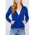 thumbnail image 4 of FashionMille Women Regular Slim Fit Lightweight Zip UP Cotton Blend Hooded Jacket, 4 of 5