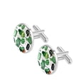 thumbnail image 2 of Saint Patrick's Day Elegant Silver Jewelry Men's Cufflinks Made of Stainless Steel for Formal Attire, Business Meetings and Weddings, 2 of 6