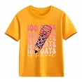 thumbnail image 4 of Girls Boys T Shirts 100th Day Of School Girls T-Shirt Cute Letter Graphic Short Sleeve Soft Comfortable Casual T Shirt for Girls Tees Shirts for Youth Girls for Back To School(Yellow,10-11 Years), 4 of 4