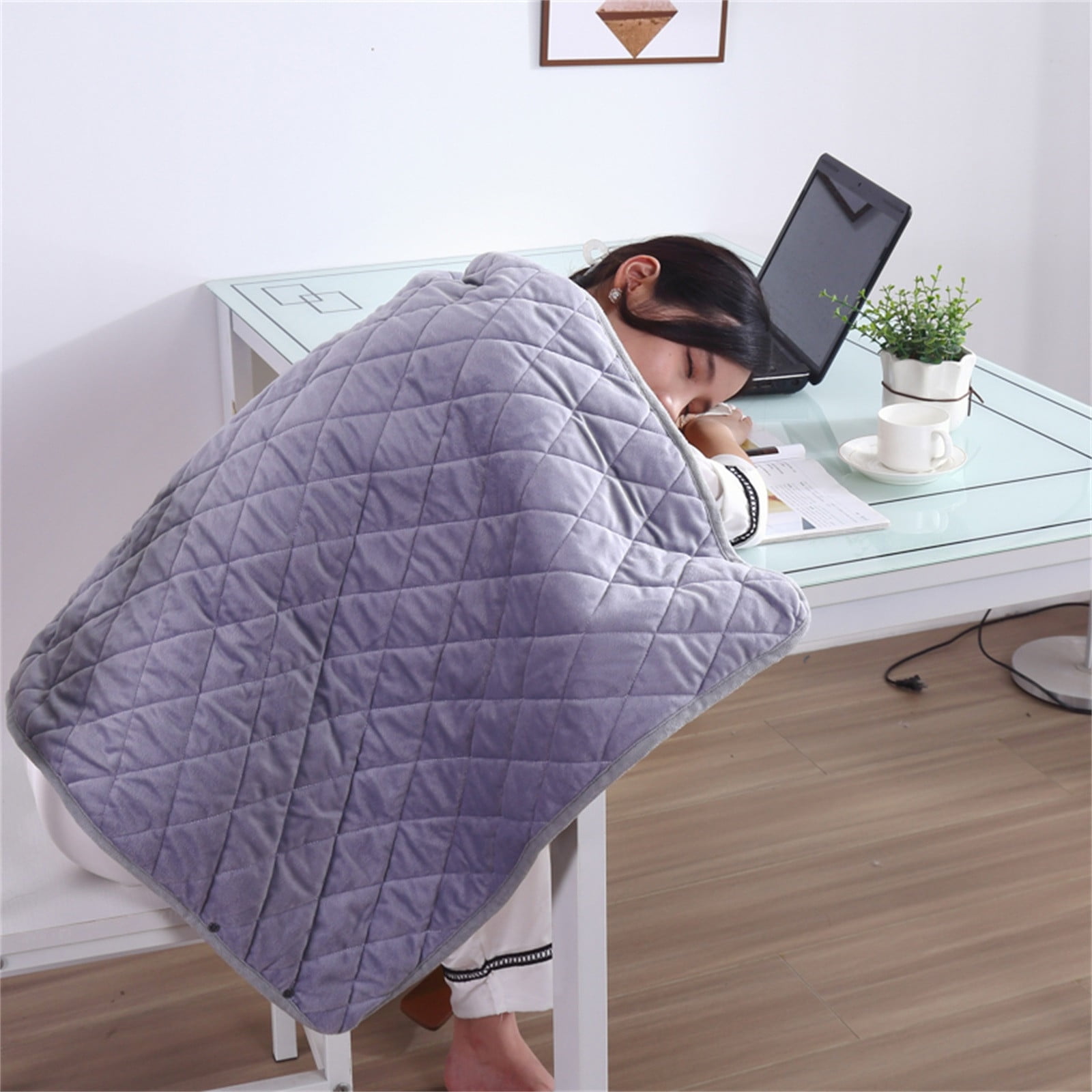 Portable USB Heated Blanket Battery Operated, USB Heated Shawl, Heated Blanket 55x40 Flannel Cordless Heated Blanket Heated Robe with Timer Function 3 Heat Settings for Home Office
