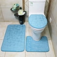 thumbnail image 3 of Clearance,aoksee 3 Piece Embossed Memory Foam Bath Mats, Extra Thick Non Slip Mats for Tub, Toilet and Floor, Water Absorbent, Washable Rugs, 3 of 4