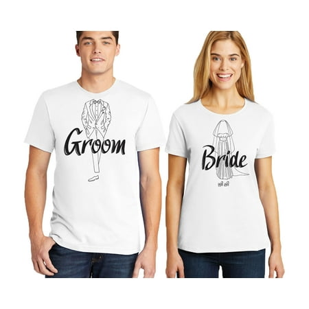 Matching Couple Shirts Groom Bride Image Couple Tshirts Printed