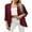 Wine Red, variant on Women's Three Quarter Sleeve Cardigan Solid Color Sweater Ruffled Drop Hem Tops Open-Front Casual Street Style Thin Outwear Soft Coat