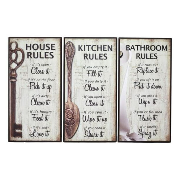 Ebros 7 Inch By 14 Rustic Country Wood Our Family Rules Wall Ebros 7 Inch By 14 Rustic Country