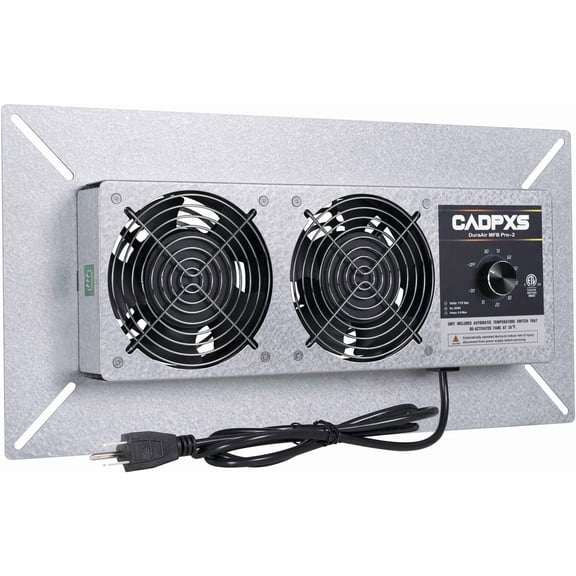 CADPXS Crawlspace Ventilation Fan 220 CFM Air Out, Crawlspace Fan Vent with Humidistat, Dehumidistat & Freeze Protection Thermostat, for Crawl Spaces Basement Garage Attic
