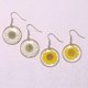 thumbnail image 5 of Pendientes colgantes circulares Yuxing con flores prensadas, 5 of 5